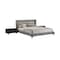 Armen Living Legend 3 Piece Gray Fabric Queen Platform Bed and Nightstands Bedroom Set SETLEBDCHQN3A - alternate 1